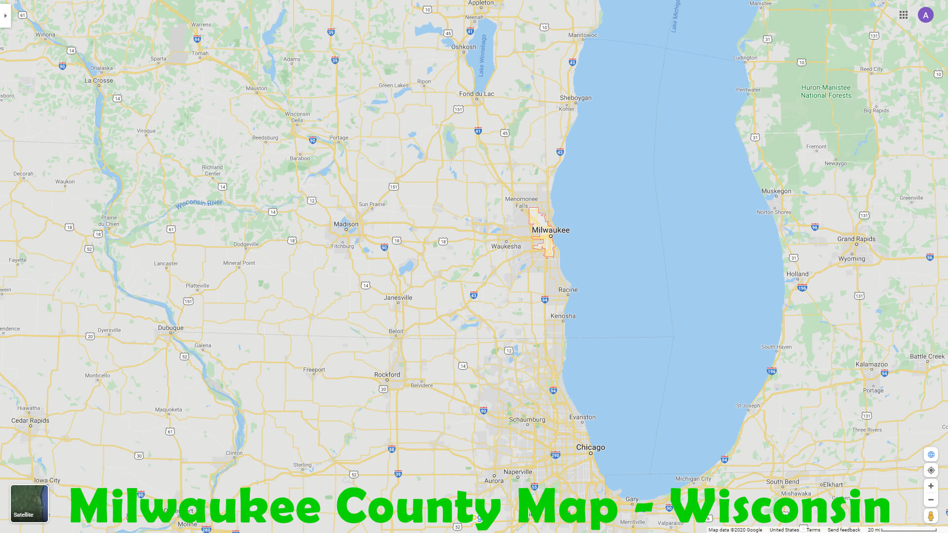 Milwaukee County Map   Wisconsin